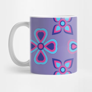 Blue and Purple Floral Pattern Mug